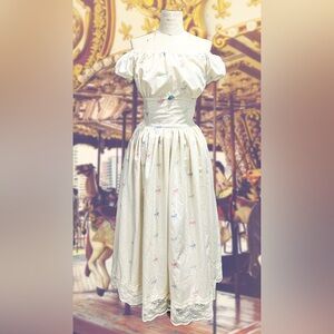 Vintage Carousel Bedsheet Reimagined as a Stunning Peasant Dress